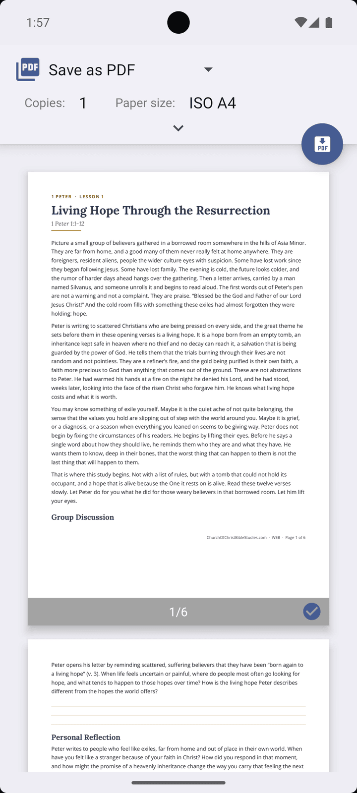 PDF export